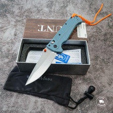 Benchmade 18060 Blue Folding Knife White Blade EDC Pocket Knife