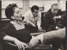 Vintage MARIA CALLAS Listens to Recorded Playback "Press Photograph" 1958