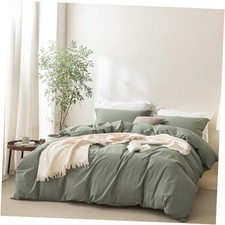 Linen Feel Heathered Green King 104" x 90" Heathered Green no Comforter 