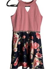 Rare Editions Girls Pink Floral Party Dress Size 10 Elegant Special Occasion