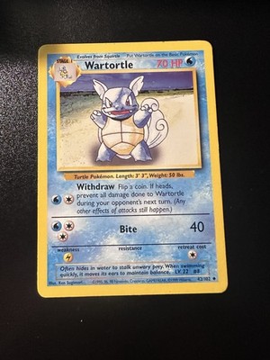 Wartortle 42/102. Base Set WoTC Vintage (LP-NM) Buy 3 Get 1 Free. Pokemon