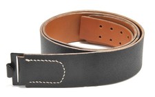 German WW2 M31 Combat Field Equipment Black Leather Belt 130 cm