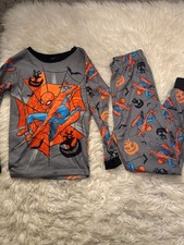 Boys Two Piece Long Sleeve Halloween Spiderman Pajama Set Size 8