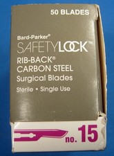 BARD-PARKER #15 SAFETY LOCK SCALPEL BLADES X50 NEW OLD STOCK FREE SHIPPING