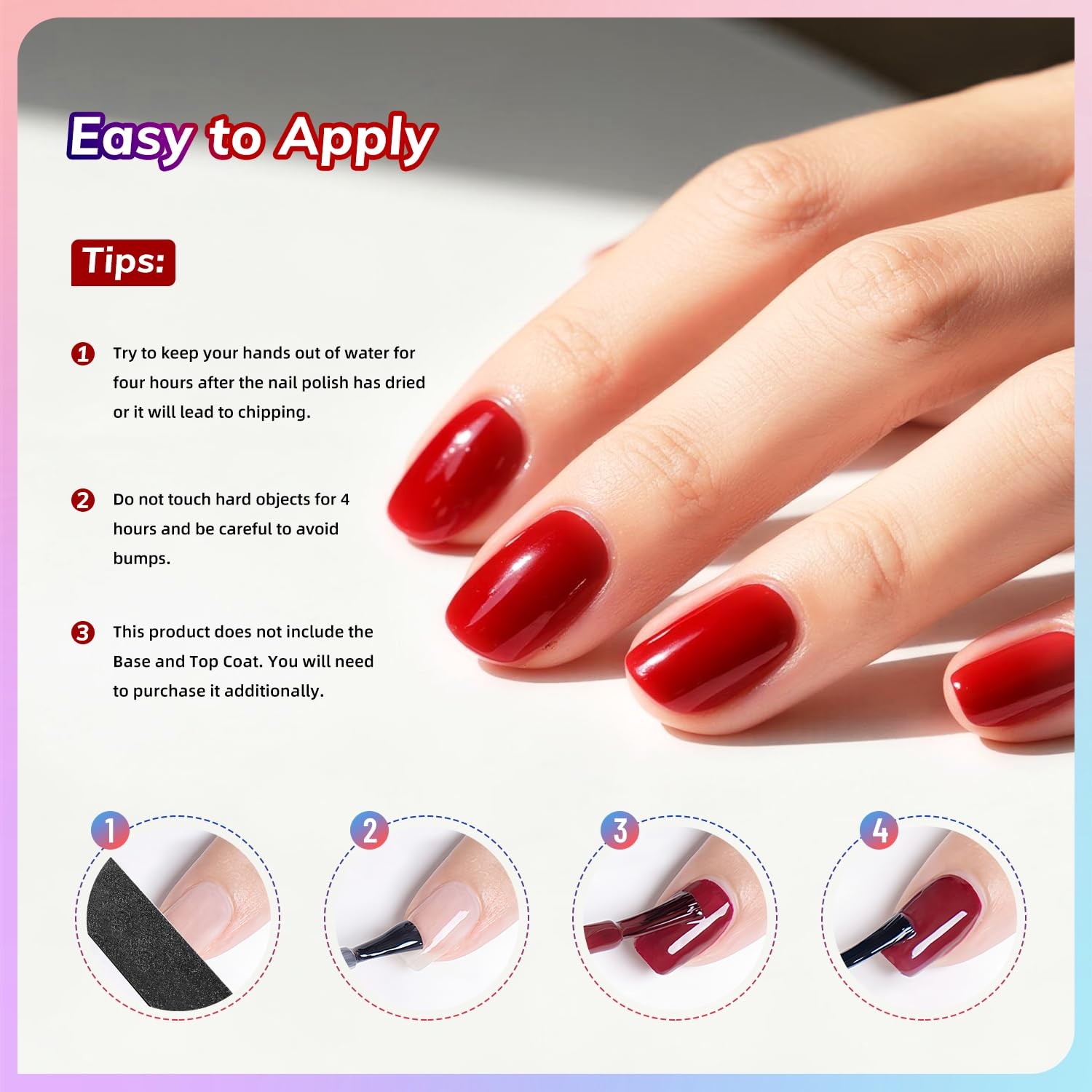 10ml Nail Polish Set 6 Colors Black White Red Deep Blue OpenLive-6color-02 