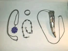 Lot 4 Vintage 925 Sterling Silver Jewelry 2 Necklaces Bracelet Sz 8.5 Ring 44g