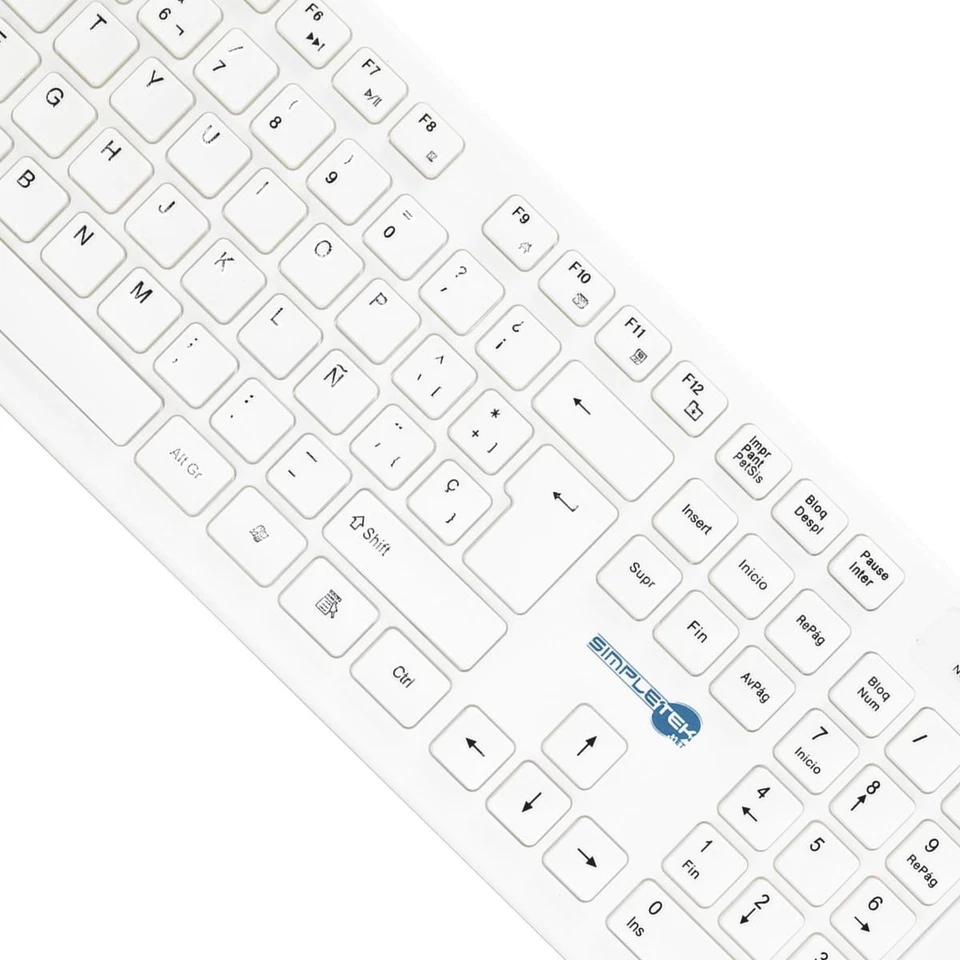 Wireless Mouse And Keyboard Kit Spanish ES QWERTY White Set M&K Spanish - Image 4 of 4