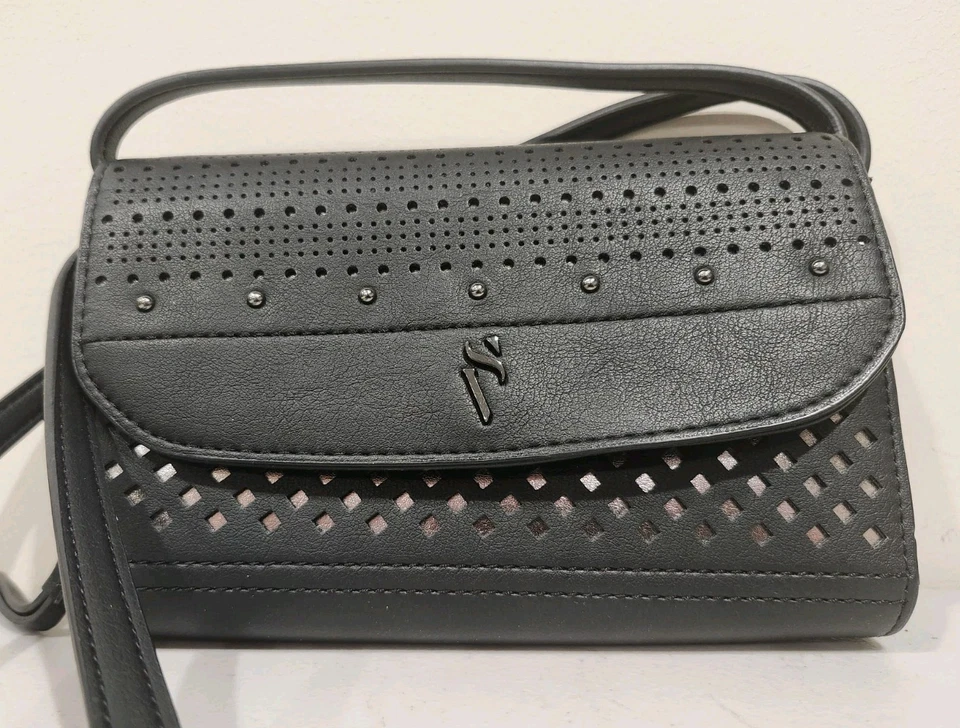 Bolso Bandolera Simply Vera Wang Cuero Sintético Negro Estilo Sobre Foto 2 de 4