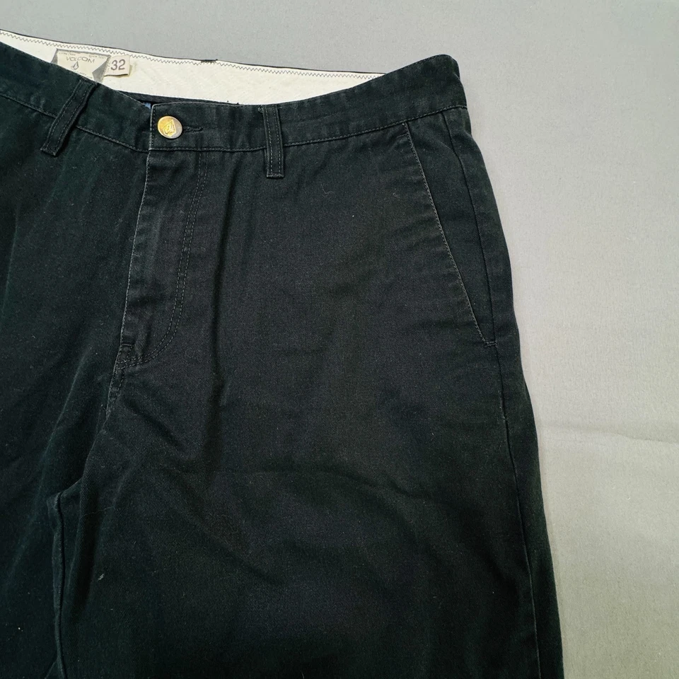 Volcom Shorts Mens 32 Chino Cotton Skateboard Dark Black - Image 3 of 4