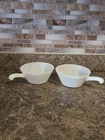 Anchor Hocking Fire King Soup/Chili Bowls w/ Handles Milk Glass Vintage Set Of 2