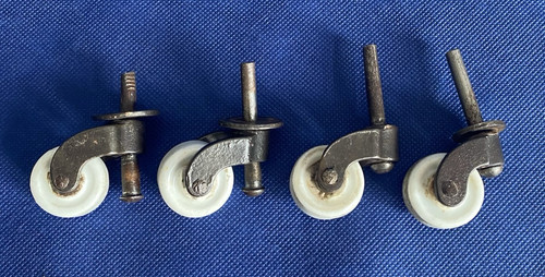 4 Vintage Porcelain Caster Wheels