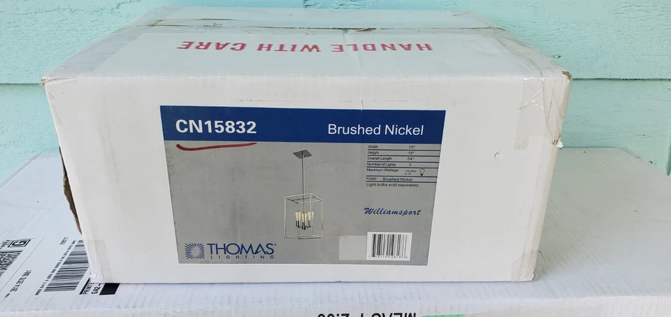 Thomas Lighting CN15832 Williamsport 3-Light Chandelier Brushed Nickel NIB - Image 3 of 4