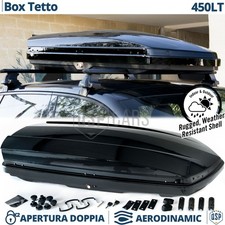Box Tetto 450LT Per Porsche Macan Baule Portabagagli Nero Lucido Aerodinamico