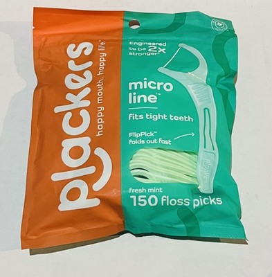 3 PACK Plackers Micro Line Dental Floss Picks 150 Ct Fresh Mint U37A
