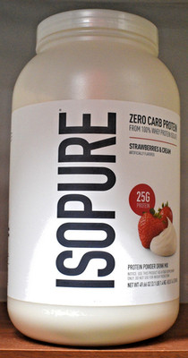 Isopure Strawberries & Cream Zero Carb Protein Powder 3 lb 44 Servings 3.1 Lb