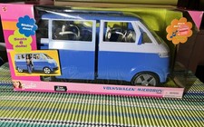 Barbie Volkswagen Microbús Azul Con Bocina Funcionando y Puerta Corredera 2002 Nuevo Precintado