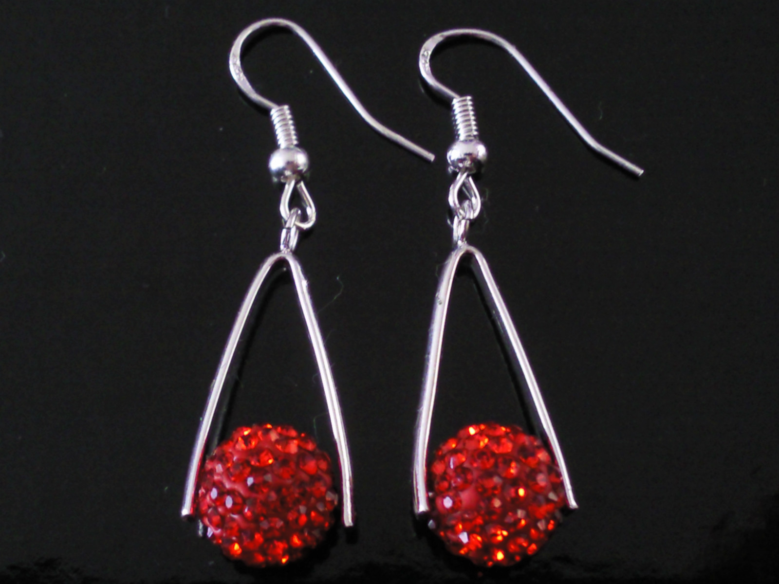 Shamballa 7 Colours Crystal Disco Ball Triangle Shaped Drop Earrings