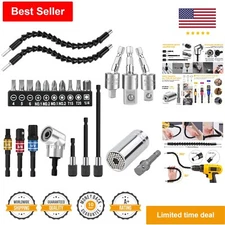 Flexible Drill Bit Extension Kit - 25Pcs, Right Angle Drill Attachment, Socke...