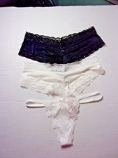 Victoria's Secret Lot of 3 poly satin lace panties small