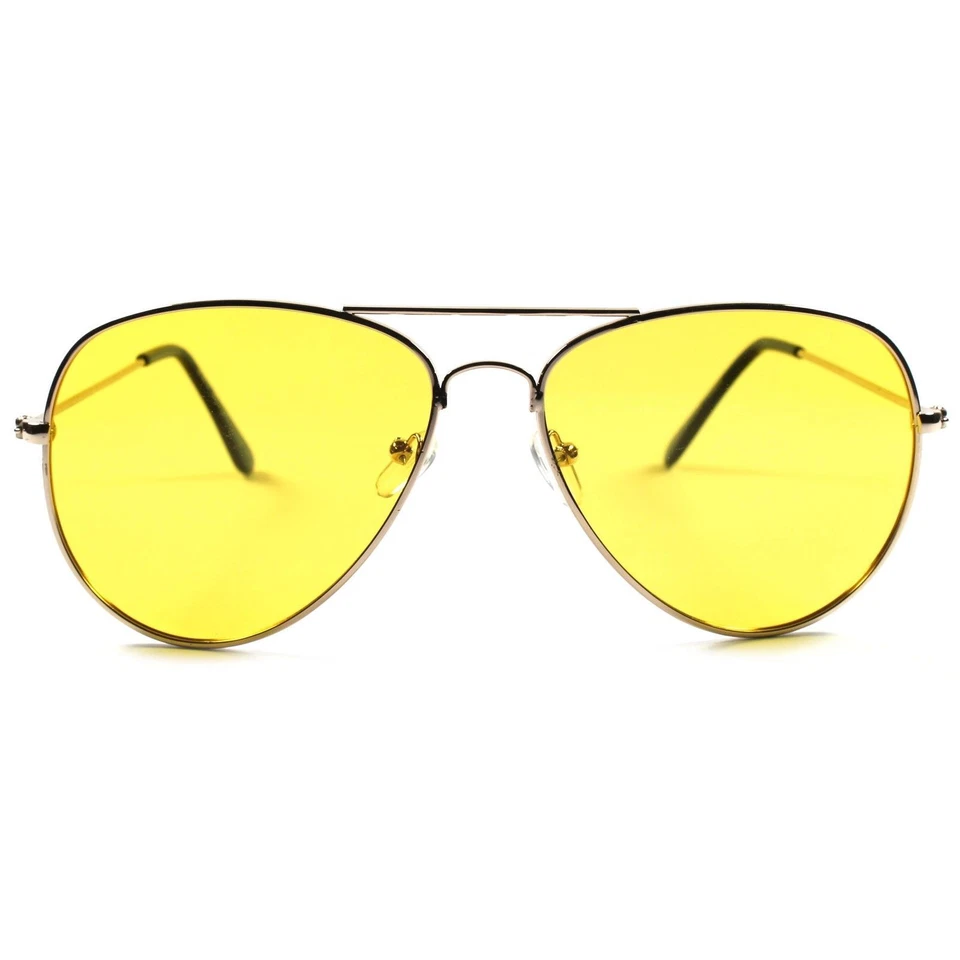 Gafas de sol grandes de aviación para hombre y noche con lentes amarillas D28A Foto 4 de 4