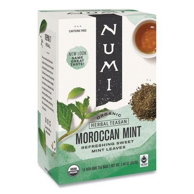 Numi 10104 1.4 oz. Organic Teas & Teasans - Moroccan Mint (18/Box) New