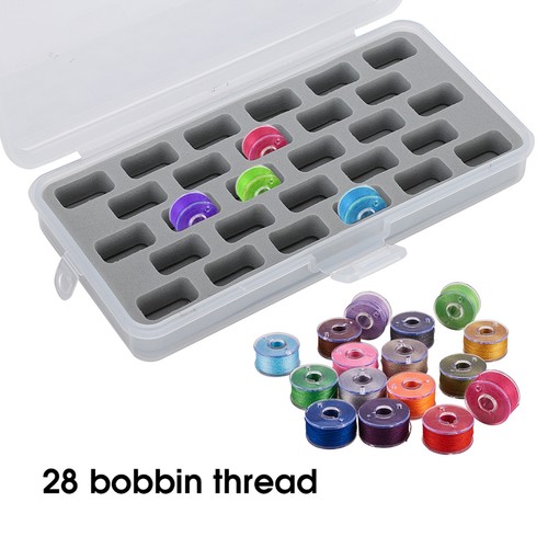 28 Slots Empty Spools Box Plastic Thread Storage Cover Bobbin Organizer Tools - Picture 18 of 22