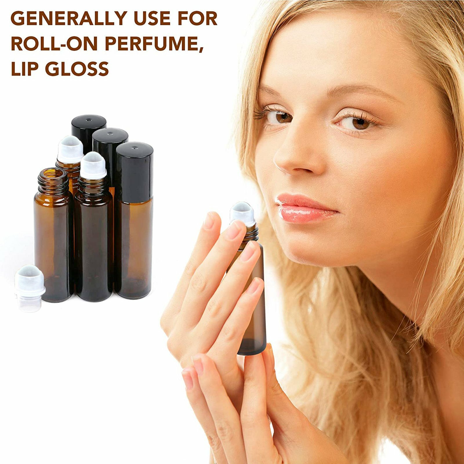 25 X 10ml Amber THICK Glass Roller Bottles Big Glass Roll on Ball