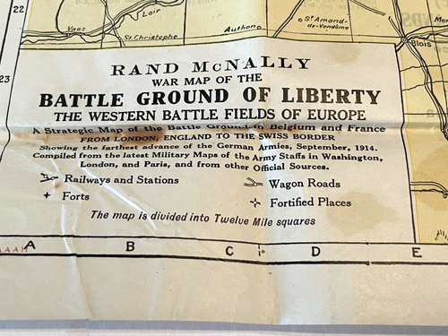WWII Rand McNally War Map Western Battle Front #4. 1940s - Picture 4 of 6