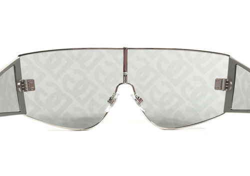 Dolce & Gabbana Sunglasses DG2305 05/AL Silver Shield Frames w/ Patterned Lenses - Picture 8 of 12