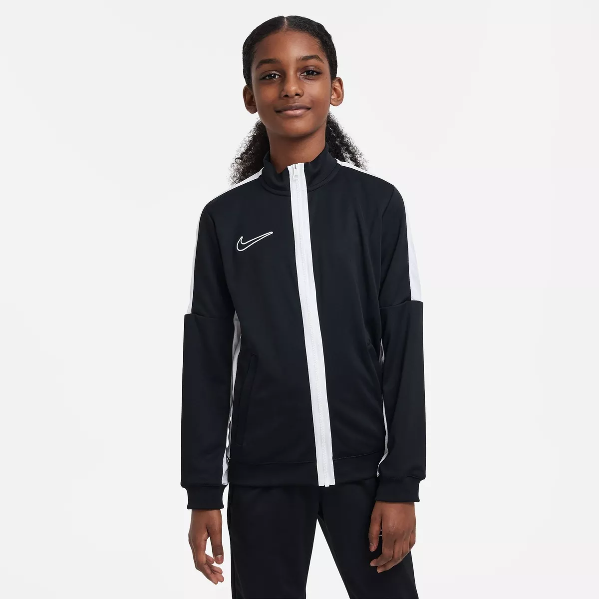 Nike Academy 23 Knit Soccer Full Zip Track Jacket Youth M (10-12) Black DR1695