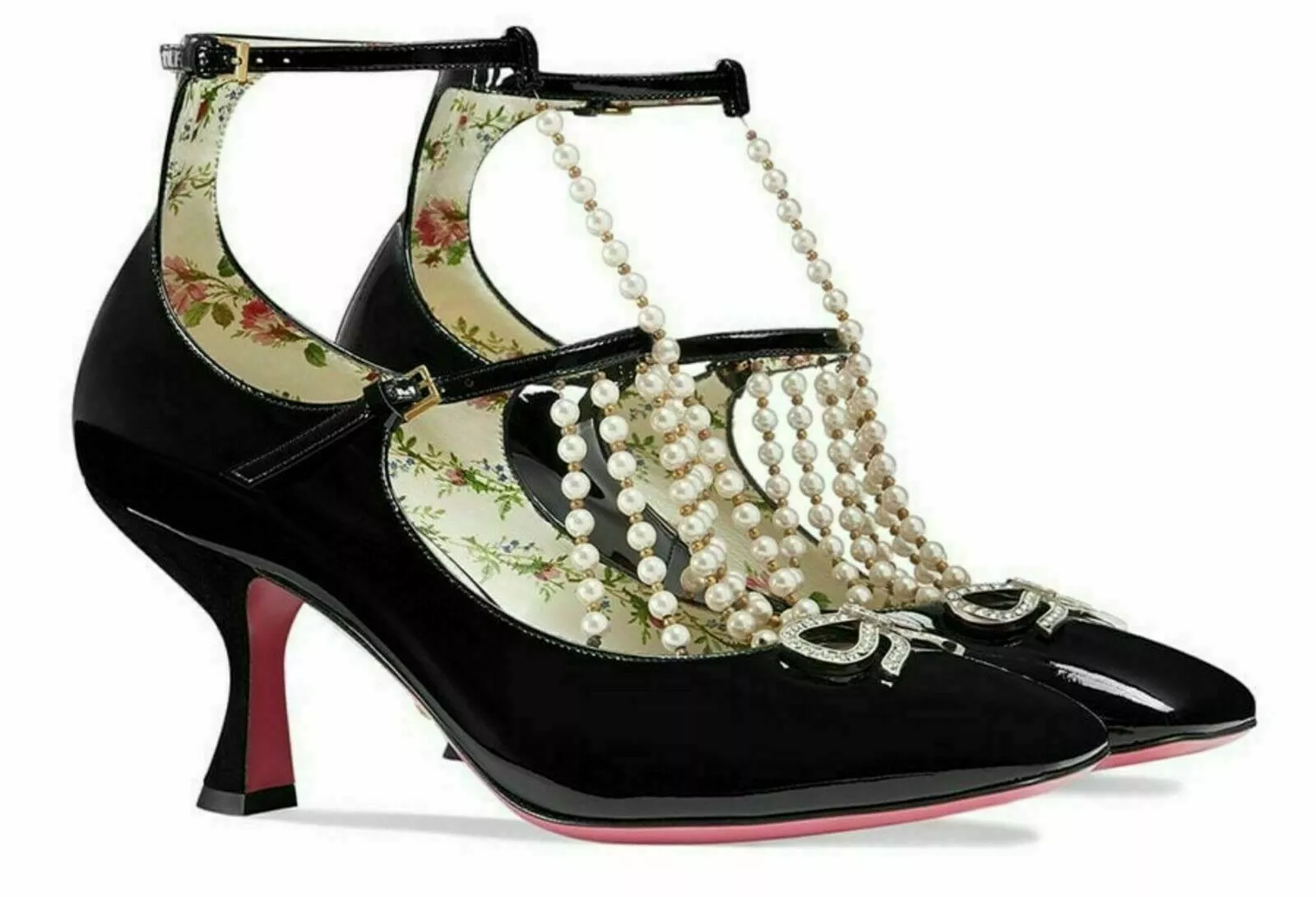 Gucci Limité 493483 Sangle en T Escarpins De Renaissance Chaussures Talons Hauts