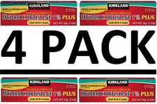 4 PACK - Kirkland Hydrocortisone 1% PLUS Anti-Itch Cream, 2 oz Each