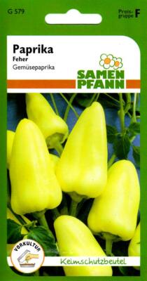 Paprika Feher hellgelber Gemüsepaprika für Gewächshaus und Freiland