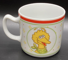 Big Bird Cookie Monster Newcor 8001 Sesame Street Porcelain Child's Mug Japan