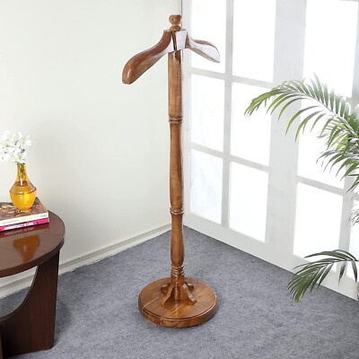 Wooden Coat Stand with Hanger – Elegant Freestanding Clothes