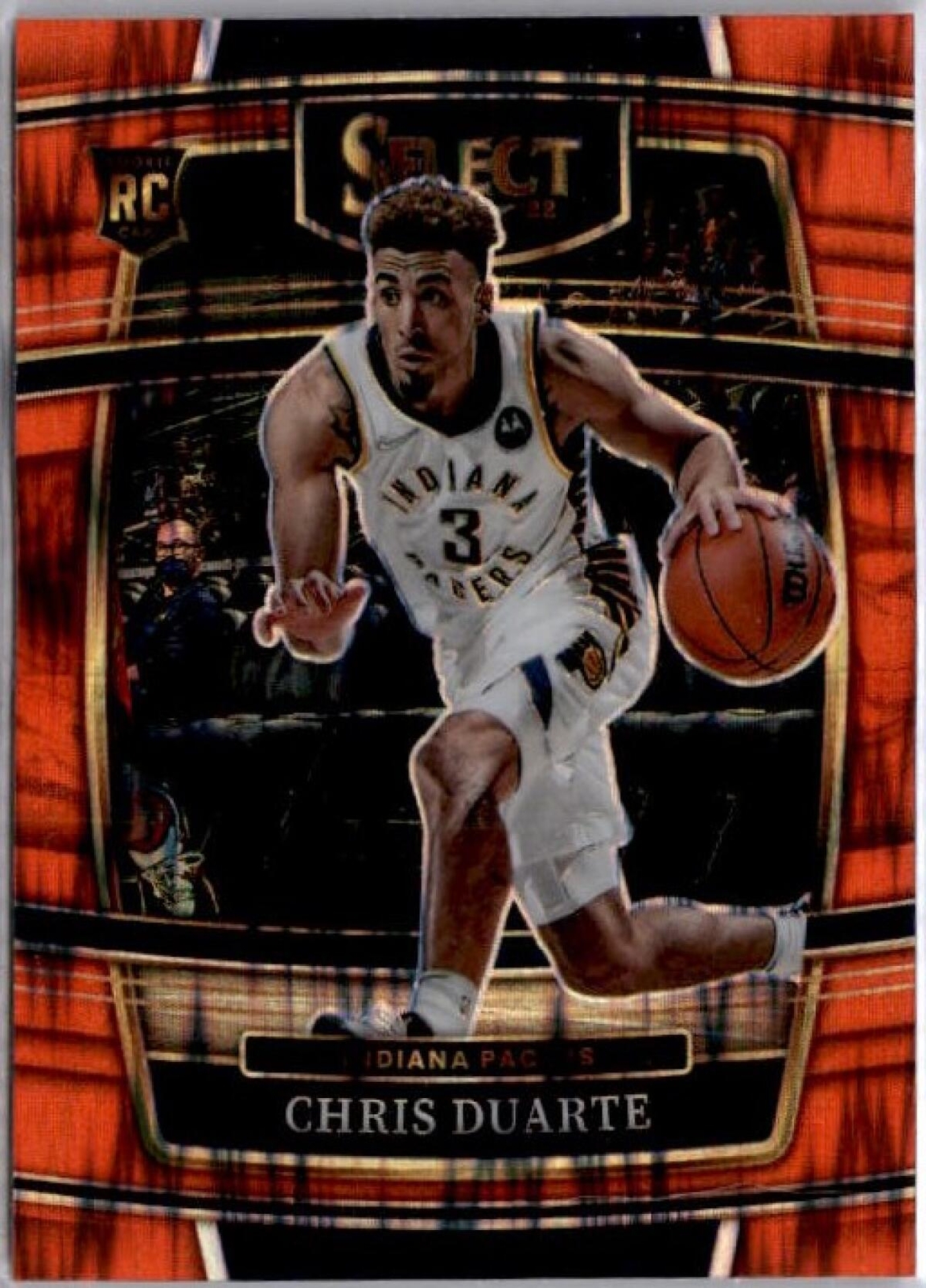 2021 PANINI SELECT ORANGE FLASH PRIZMS #41 CHRIS DUARTE CONCOURSE RC PACERS