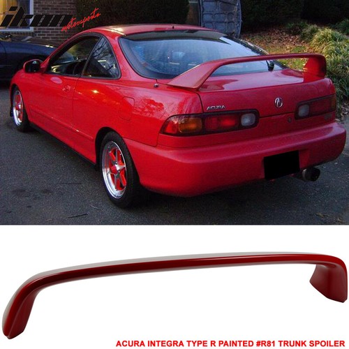 Fits 9401 Acura Integra DC2 Trunk Spoiler Type R Rear Decklid Wing R81 Red eBay