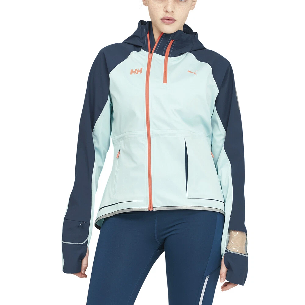 Puma Helly Hansen X Full Zip Running Jacket Womens Blue Casual Athletic Outerwea