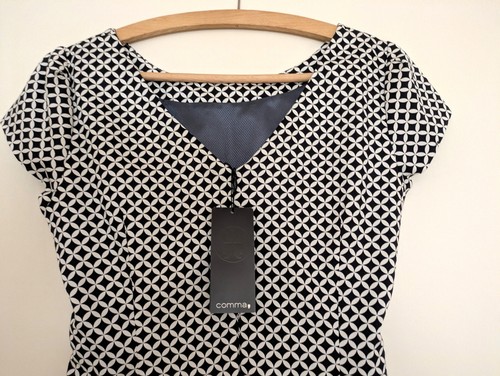 Comma Damenkleid Etuikleid schwarz weiß neu - Bild 3 von 12