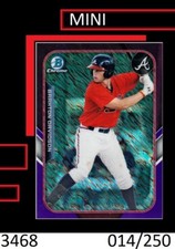 1-2015 BOWMAN CHROME TFF PURPLE REFRACTOR MINI BRAXTON DAVIDSON BRAVES /250 QTY