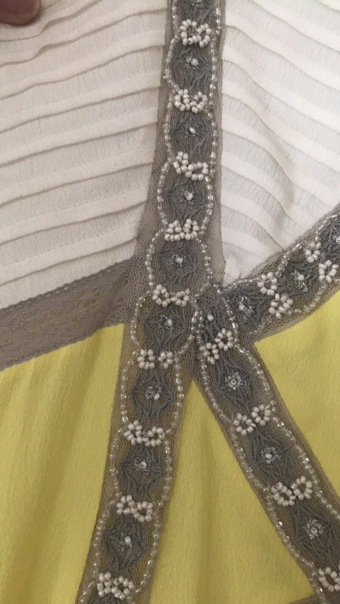 free people yellow beaded dress NWT Free People Deco Beaded Yellow Dress 2