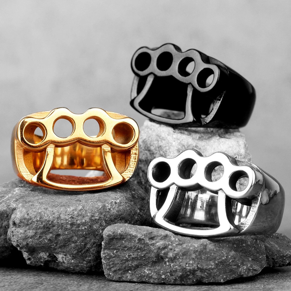 Biker fighting shop rings