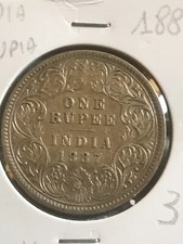India Britannica  1  Rupia 1887  One  Rupee India British Queen Vittoria