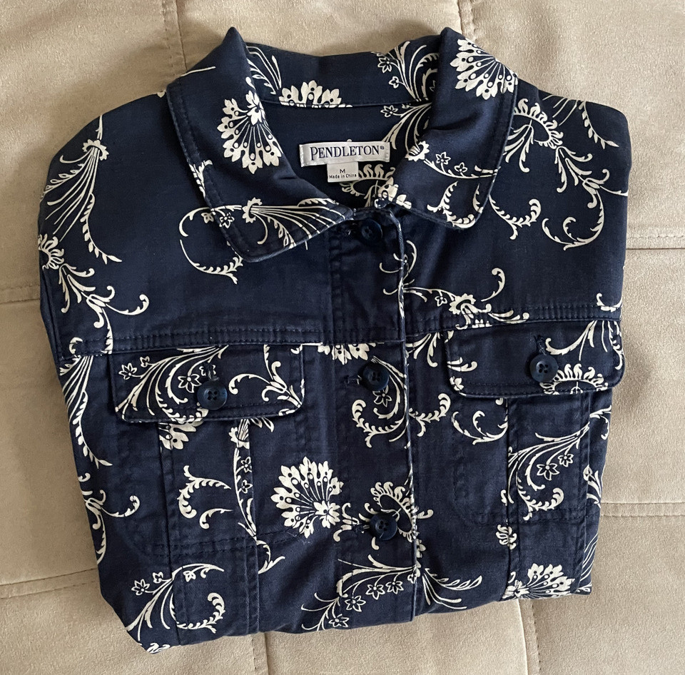 Pendleton White & Navy Jean-Type Jacket - Women's… - image 1