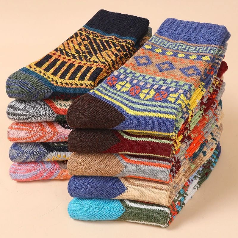 5 pares de calcetines deportivos informales gruesos suaves cálidos de mezcla de lana para hombre bota 7-11 Foto 2 de 4