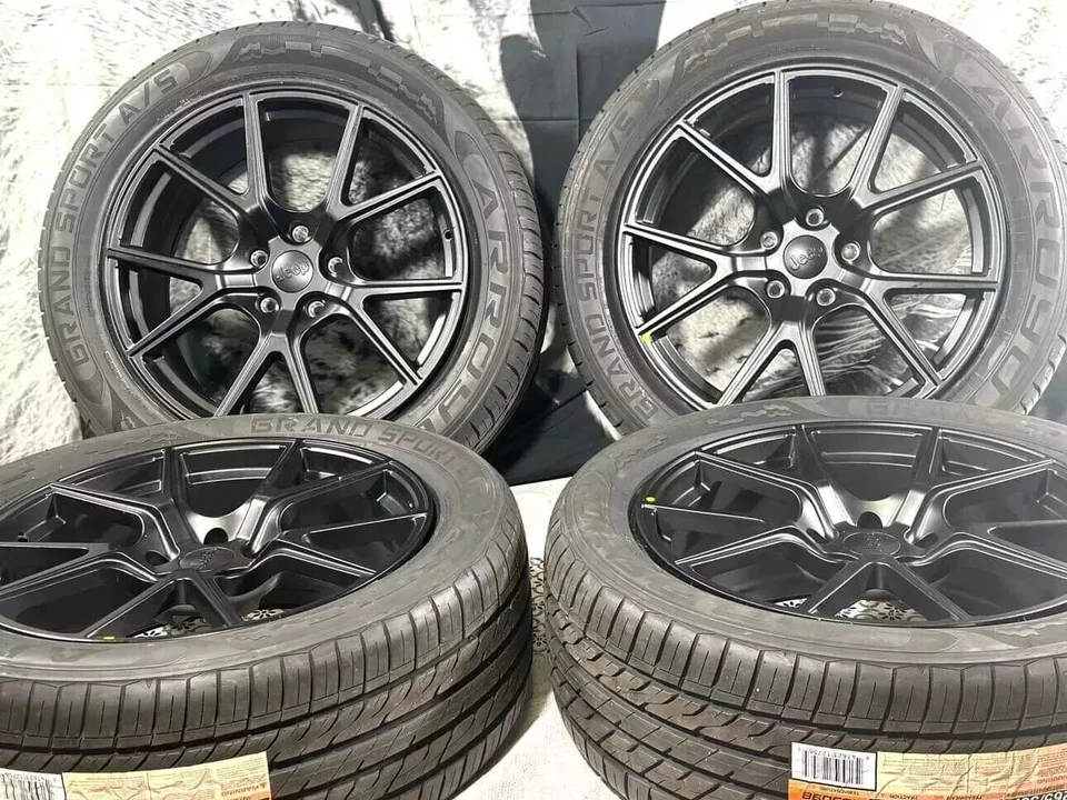 20x9 SRT JEEP TRACKHAWK GLOSS BLACK WHEELS RIM TIRES GRAND CHEROKEE DURANGO FIT - Image 3 of 4