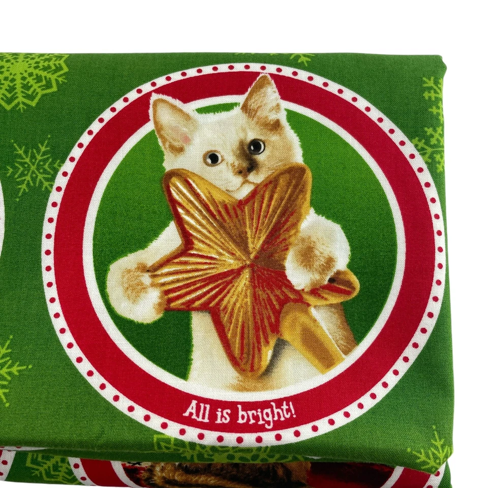 Painel Robert Kaufman tecido animal Natal fazendo espíritos brilhantes 39 x 45" - Imagem 2 de 4