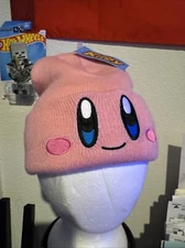 Kirby Beanie Pink Hat Warm for Winter and Cosplay Anime - Nintendo Bioworld NWT