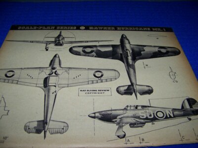 HAWKER HURRICANE MK.1..4-VIEWS/CUTAWAY/CROSS SECTIONS/HISTORY