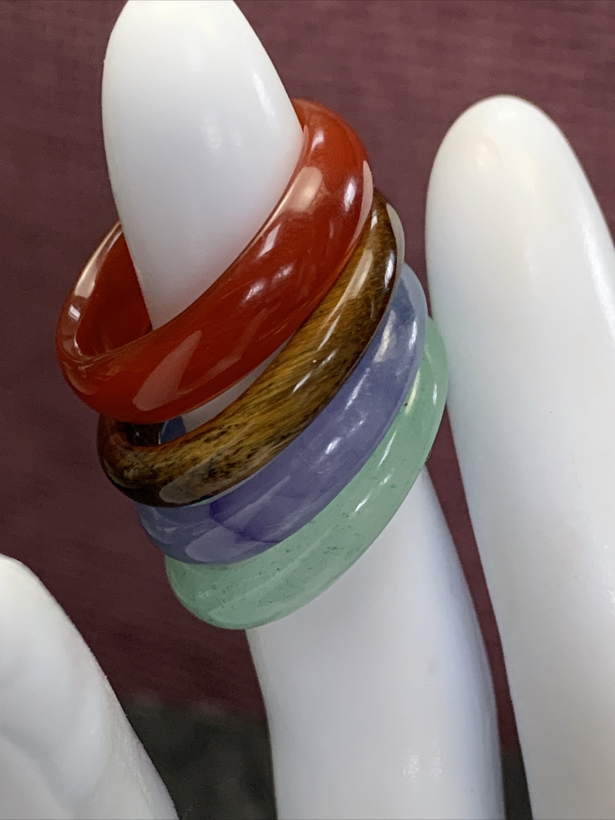 Gemstone Solid Stone  Ring  Stacking Band Ring Lo… - image 5